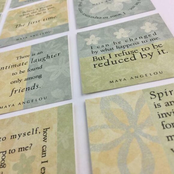 Maya Angelo Quote Cards Junk Journaling Supplies Scrapbook Ephemera Pack 12 mq - Picture 6 of 10